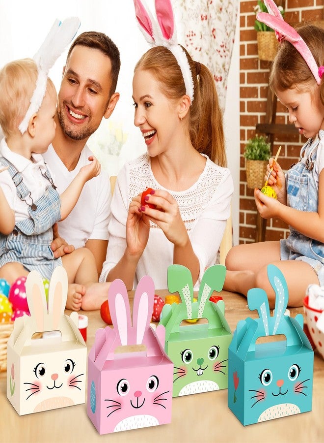 علب هدايا عيد الفصح من سكاي جيم، 100 قطعة، علب هدايا على شكل أرنب بمقبض، سلة على شكل أرنب، علبة حلوى وبسكويت، لوازم تزيين حفلات عيد الفصح المنزلية - Image 5